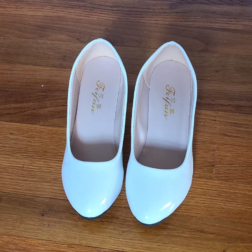 White Patent Leather Heels